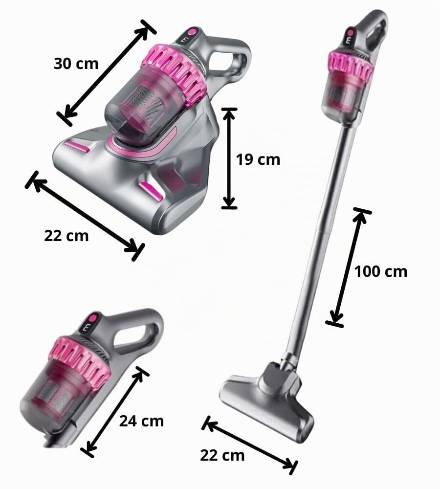 Generico Aspirapolvere Senza Fili 4 in 1 Scopa Elettrica 120 W Senza Sacco Ricaricabile Luce UV Antiacaro Pulizia Casa Auto Tende Divano con Accessori