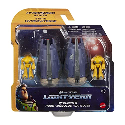 Mattel Disney Pixar Lightyear Hyperspeed Series Zyclops Space Pod Battle Damage & Zyclops Figure, 3.78 Inch Long Vehicle & 1.75 Inch Figure, Toy 4 Years & Up - image 6