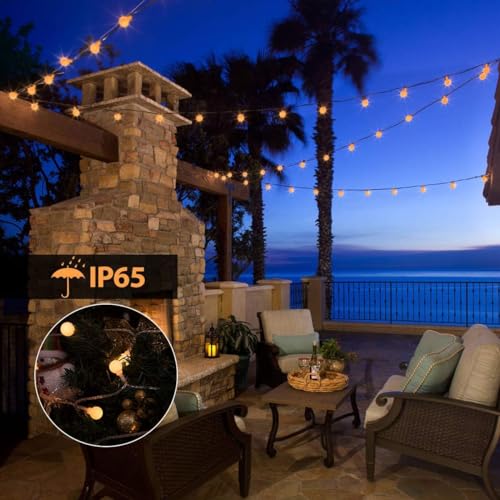 Fulighture Fairy Lights Battery Operated, 5m 16ft 40LED Ball Waterproof Globe String Light, 2 Lighting Modes, for Indoor Lighting, Bedroom, Wedding, Party, Christmas, Halloween, Valentine, Camping - Image 4