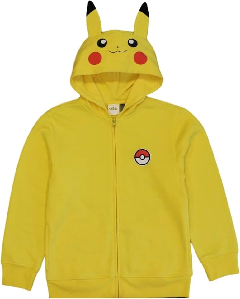 Pokémon Pikachu Costume Hoodie, Long Sleeve Hooded Sweatshirt, Boys