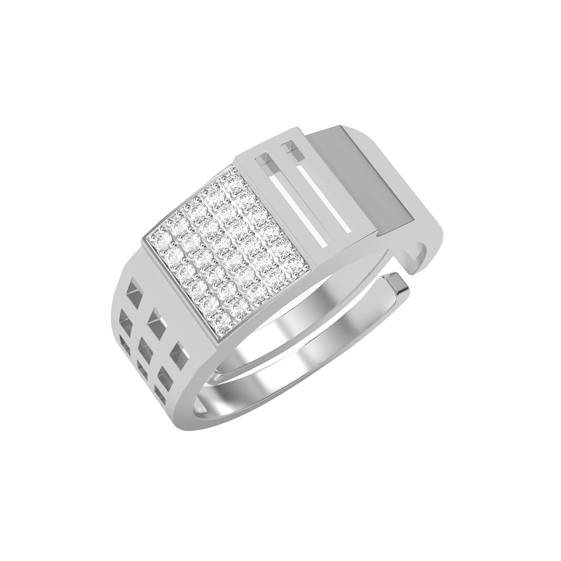Clara Real 925 Sterling Silver Leon Men Ring |Size Adjustable, Platinum Plated, Swiss Zirconia | Gift for Men & Boys (B0D9RW5HTM) Amazon Price History, Amazon Price Tracker