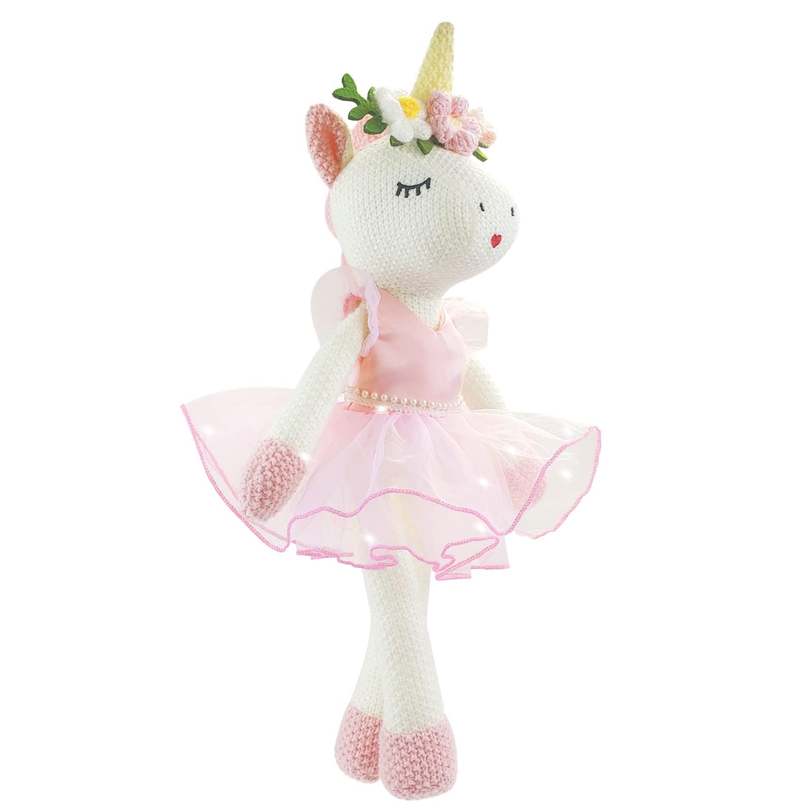 JUSTQUNSEEN Unicorn Stuffed Animals Plush Ballerina Baby Doll, Unicor n Toys for Girl, Stuffed Animals for Girls Girls Birthday Gift U nicorn Decorations for Girl Toys(Pink)