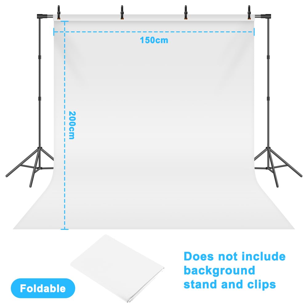 Sfondo Fotografico Bianco 2x3m - Tela Lavabile Per Studio Foto Video