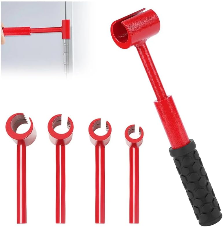 SakerPlus Multi-head Hinge Adjustment Tool, 4-in-1 Multi-Size Wrench Set 14mm to 25mm, Ergonomic Handle for Precise Door Hinge Repair, Durable Solid Steel Construction for Home Office Commercial Use
