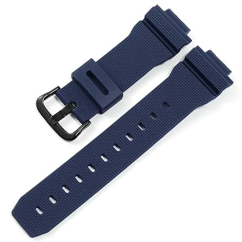 Image of Strap Compatible With Casio G-SHOCK GM-2100 GA-2100 GWM-5610 DW-5600 6900 Series Silicone Rubber Resin Watch Band Bracelet(Blue black)