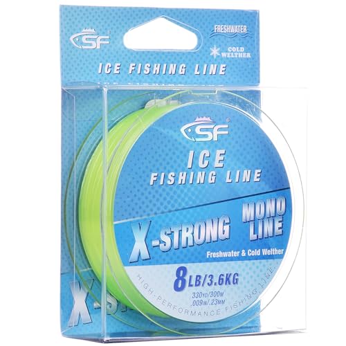 SF 8LB/3.6KG 330YD/300M X-Strong Ice Monofilament Fishing Line with Spool Mono Line Fishing Wire...