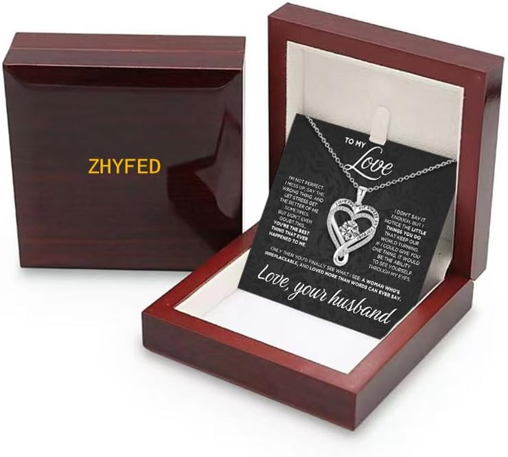 christmas gifts for wife 925 silver heart necklace close up on chain