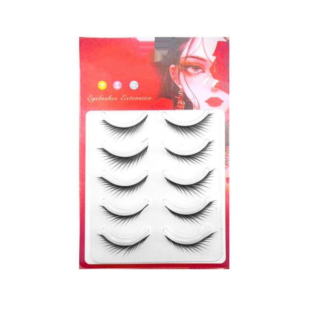 Andy's OrchidsCat Eye Lashes Fox Eyelashes Natural Look False Eyelashes, 3D Faux Mink Manga Lashes Winged Eyelashes 8-15mm L Shape Fake Lashes Eyelashes Extensions 5 Pairs