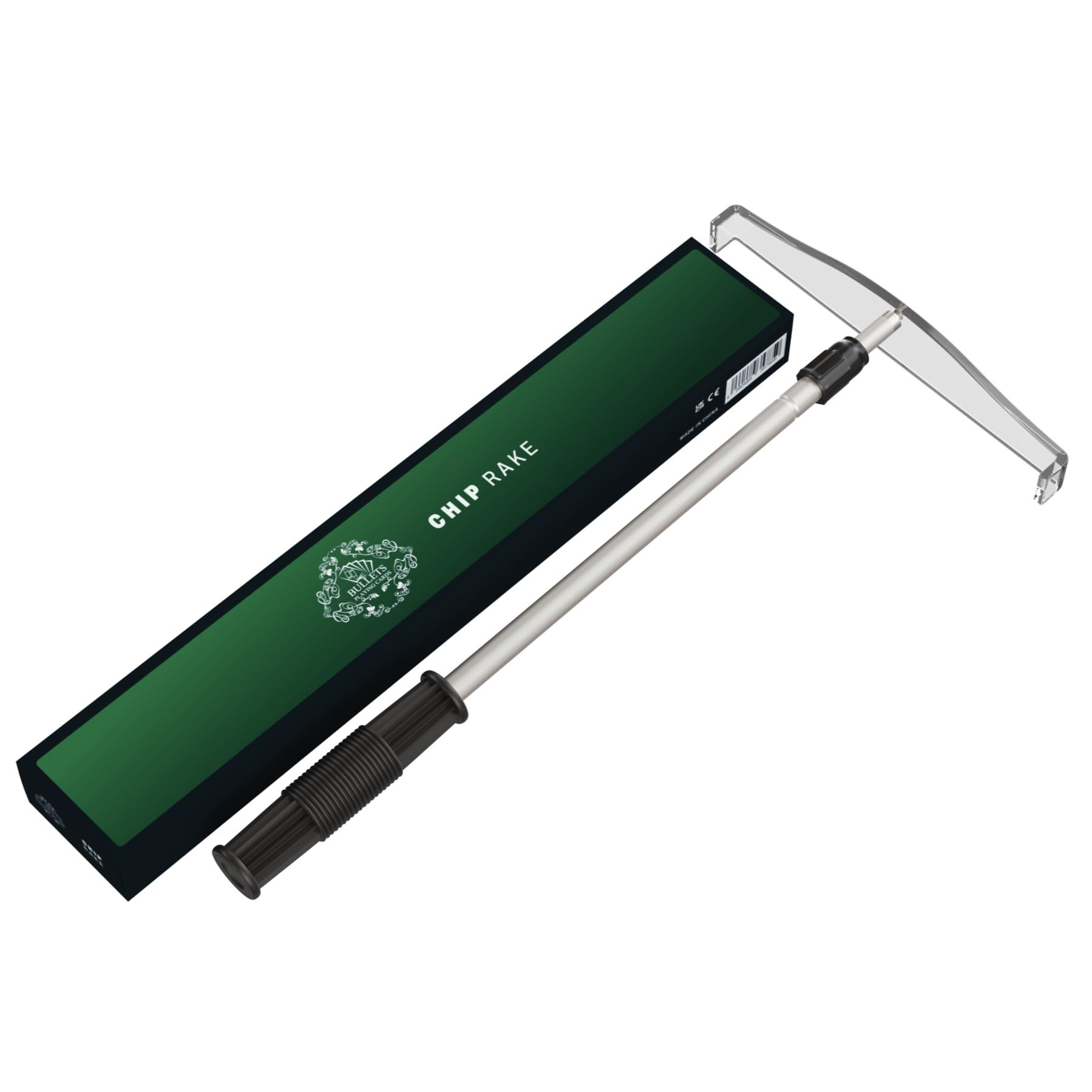 Bullets Playing Cards, Extendable Poker Chip Rake Telescopic Pole 34-70 cm