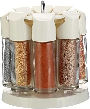 Condiment Bottles 360- Degree Seasoning Organizer Racks Rotating Cruets with Seasoning Bottles for Kitchen Barbecue Home Cooking Restaurant Condiment Bottle