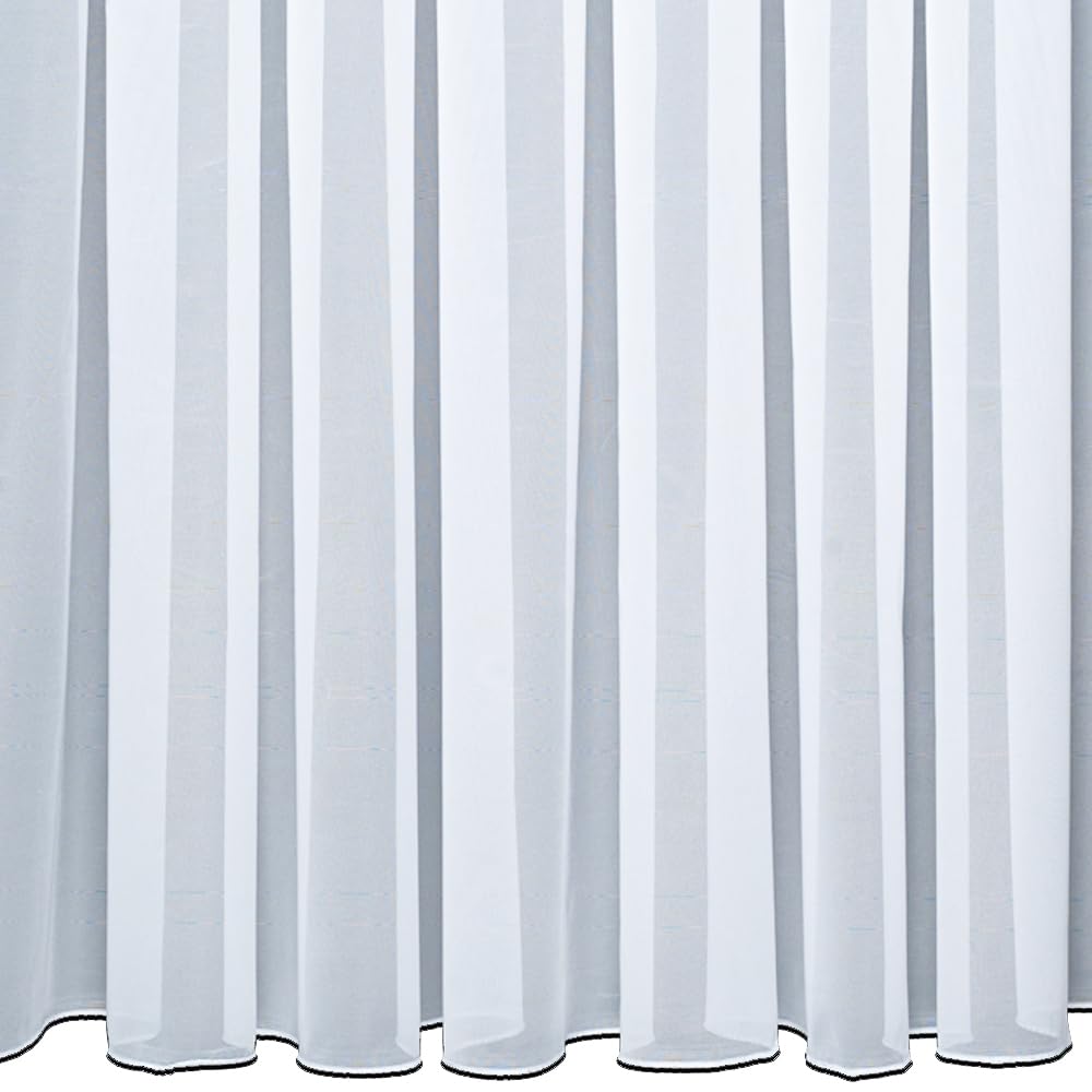 Silverthorn SOFT FURNISHINGS Jill – Plain White 28 Gauge Net Curtain with Lead Weighted Base – Sold by The Metre. (206cm Drop / 81 inch Drop)