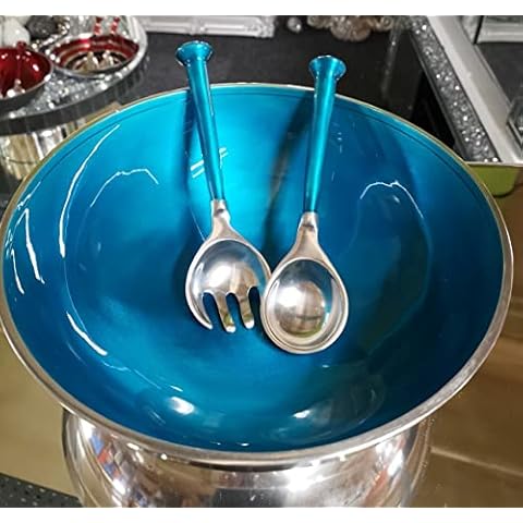 TEH Enamelled XL Salad Bowl with Servers Cover
