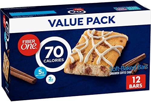 Fiber One Brownies, 70 Calories, 5 Net Carbs, Snacks, Cinnamon Coffee Cake, 12ct