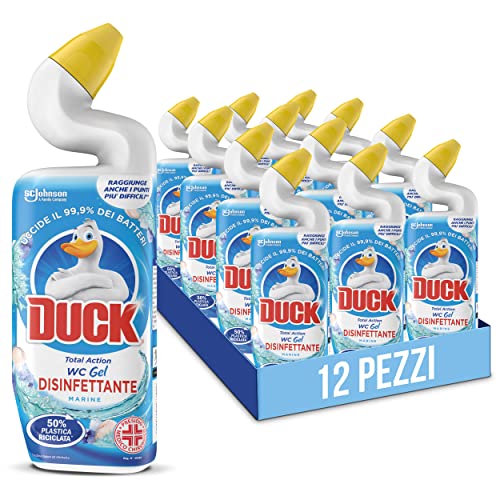 Duck Liquido WC Gel, Anticalcare e Biodegradabile, Marine, 12 Pezzi