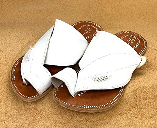 Men's White Leather Handmade Sandals ~ SandCruisers ~ Traditional Arabian Sandals4