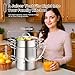 OROLEY Steam Juicer Extractor Stainless Steel, Juice Steamer Pot for Fruit & Vegetables with Glass Lid, Hose, Clamp, Loop Handles, Ideal for Making Fresh Juice, Jelly, and Sauces (10Qt 304 Stainless Steel)