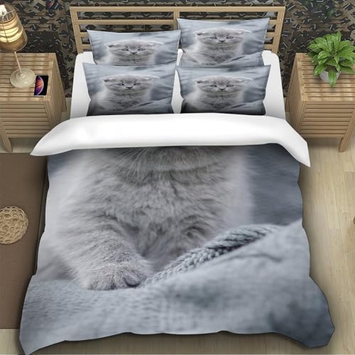 Housse de couette microfibre résistant lit simple ado gris fermeture éclair