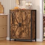 Storage Cabinet, Farmhouse Cabinets with Barn Doors & Shelf, Entryway Cabinet, Small cabinets for Living Room, Dining Room, Entryway, Rustic Brown - Image 2