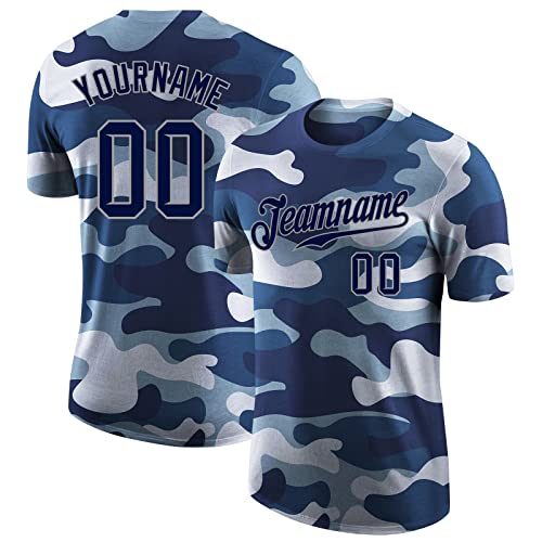 Custom Vintage T-Shirts Camouflage T-Shirt Baseball Basic Short Sleeve T-Shirt