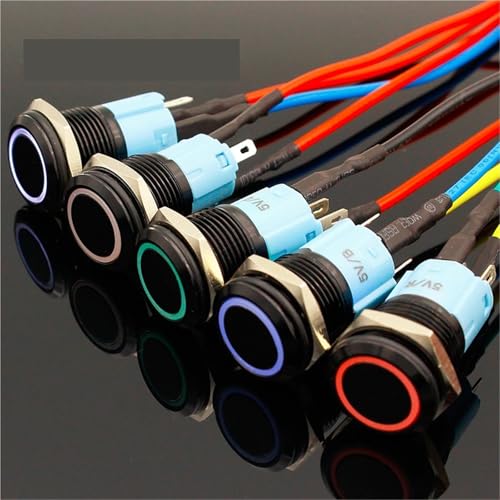 Interruptor pulsador metálico LED con socket de 220V que resiste el uso continuo 6