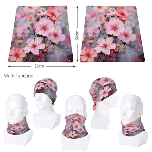 Neck Gaiter Face Mask Men Women, Beautiful Pink Flower Face Mask Scart Cover for Dust Wind Sun Protection2