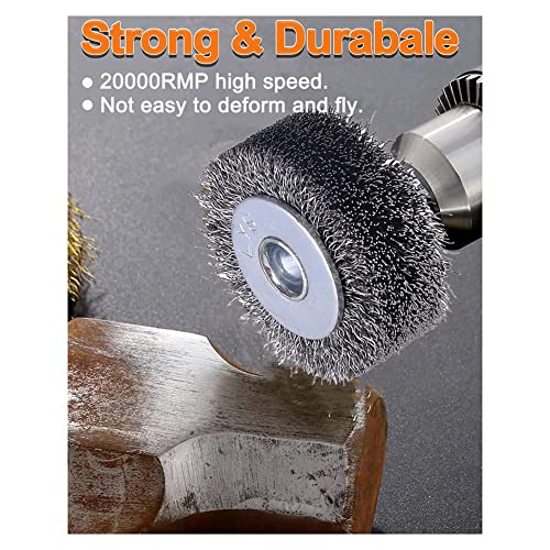 Jaquiain Wire Wheel Brush For Drill Attachment, 2 Inch Removal Paint Rust 0.0118 Inch Carbon Steel Wire 20000Rpm 4Pcs #TOP3
