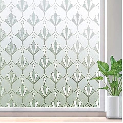 rabbitgoo Privacy Window Film Non Adhesive Frosted Glass Film Anti UV Window Sticker Self Static Cling Decorative Glass Film for Home Kitchen Living Room, Removable and Reusable,60 x 200 cm Cover