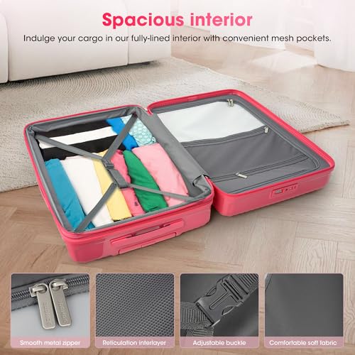 Carry on Luggage, International Airline Approved Carry on Suitcase, Always Ready To Meet Your Travel Needs. (PINK)3