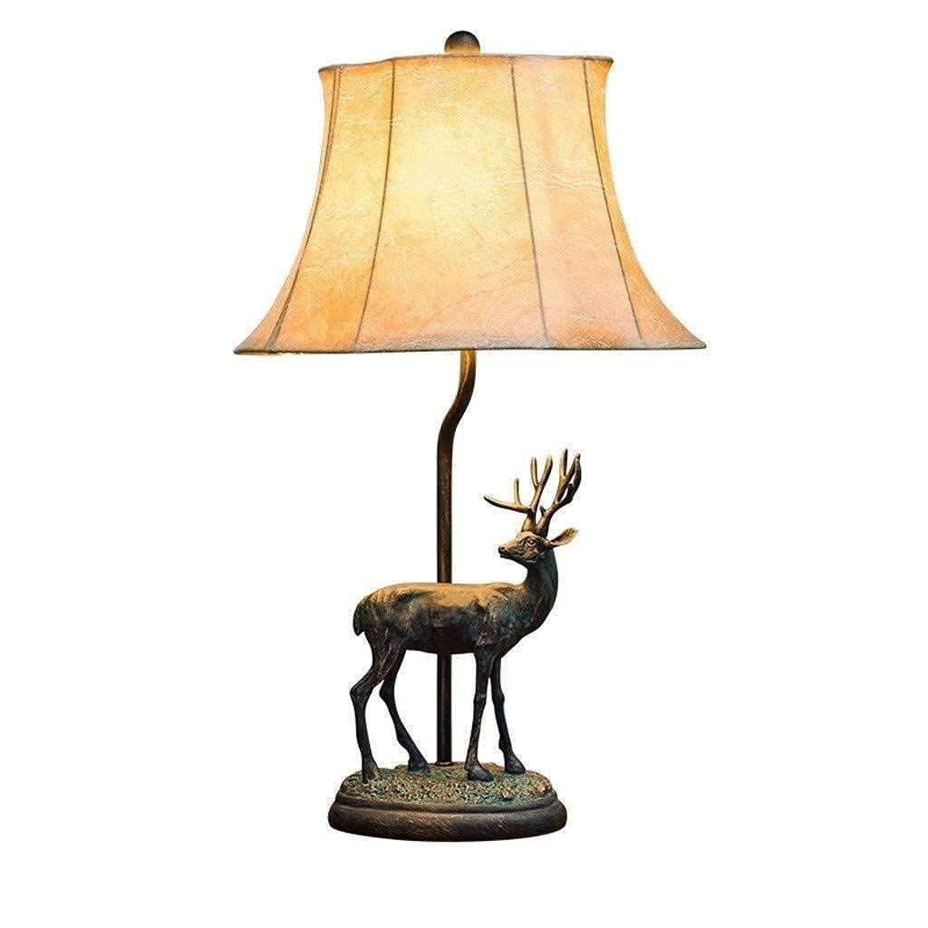 Lampe de Bureau Rétro Résine Élan : Éclairage Apaisant Contre la Fatigue Visuelle