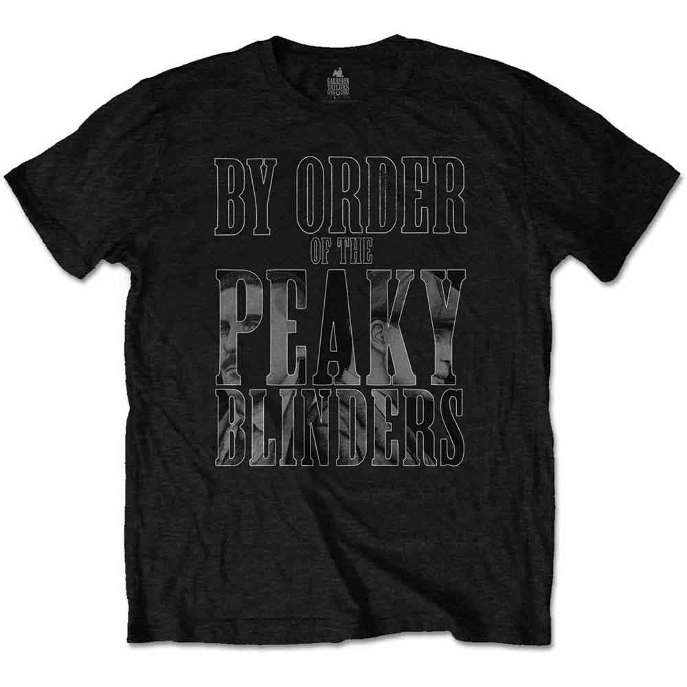 Peaky Blinders Men's Tee: by Order Infill T-Shirt, Black (Black Black), Large (Size:Large)