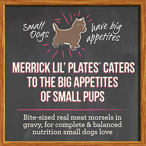 Merrick Lil' Plates Grain Free Small Dog Food, Teeny Texas Steak Tips Dinner Recipe, Wet Dog Food - (12) 3.5 Oz. Tubs #TOP2