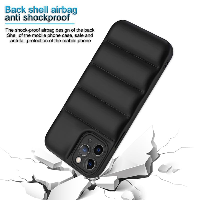 Image of Amazon Brand - Solimo Puffer Case Camera Protection Soft Back Cover for Samsung Galaxy F14 5G - Black