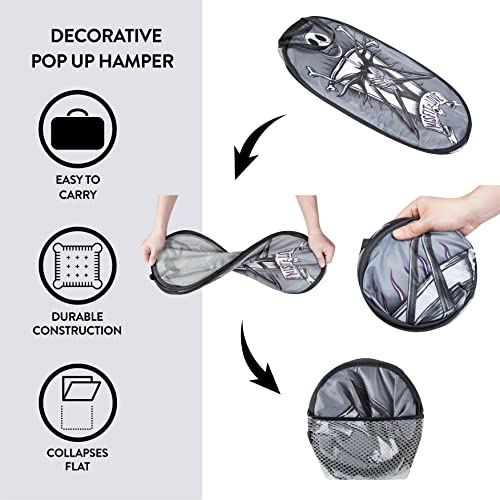 Image of Idea Nuova Disney Nightmare Before Christmas Pop Up Laundry Storage Hamper with Durable Carry Handles, 21 inch H x 13.5 inch W X 13.5 inch L