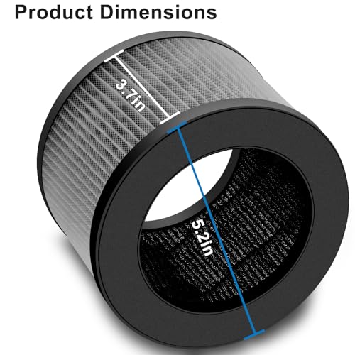 Image of 2 Pack MK01 MK06 Air Filter Replacement Compatible with Aroeve MK01 MK06, ToLife TZ-K1 and Kloudi DH-JH01 Filter, Smoke Remover Version, Grey