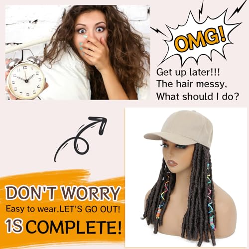 Yougrace Baseball Cap Wig With Crochet Faux Locs, Dreadlock Crochet Hair Wig thumb #3
