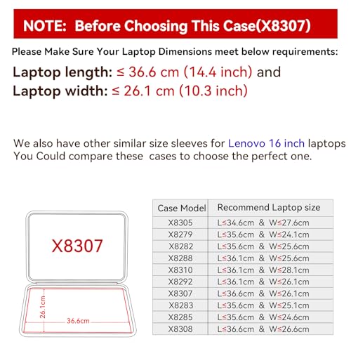 Image of Smatree Hard EVA Protective Sleeve Case Compatible for 16 inch Lenovo ThinkPad P16v Gen 2 /1 Mobile Workstation, for Legion Pro 7 /7i /5i /5 Gen 8, for Legion Pro 7i /5i Gen 9 Gaming Laptop (X8307)