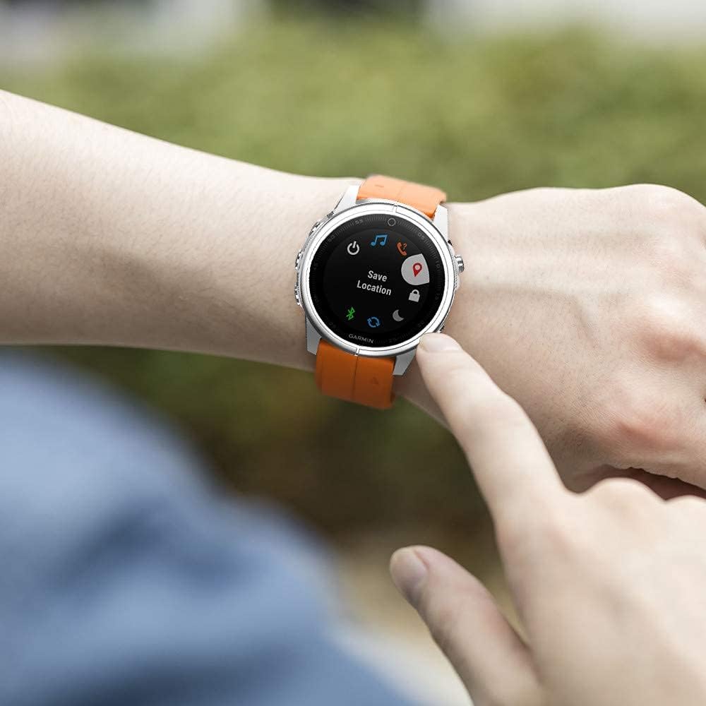 NotoCity Compatible with Fenix 5S Plus Band Silicone Sport Watch Bands for Fenix 5S/Fenix 5S Plus/Fenix 6S/Fenix 6S Pro/D2 Delta S Smartwatch-Silver Buckle(4pcs) : Electronics