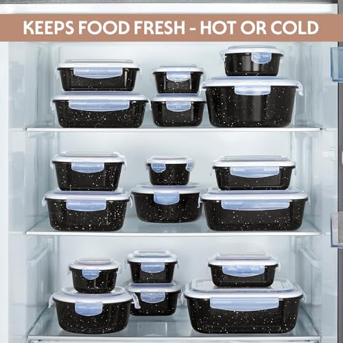 Image of Borosil 400 ml Pebble Black Food Storage Container with Air Tight Lid | Round Shape Borosilicate Glass Organiser | Microwave & Dishwasher Safe | For Fridge, Kitchen Storage