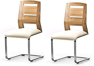 Marca Amazon - Alkove - Hayes - Set de 2 sillas moderna de madera maciza con asiento tapizado (roble salvaje)