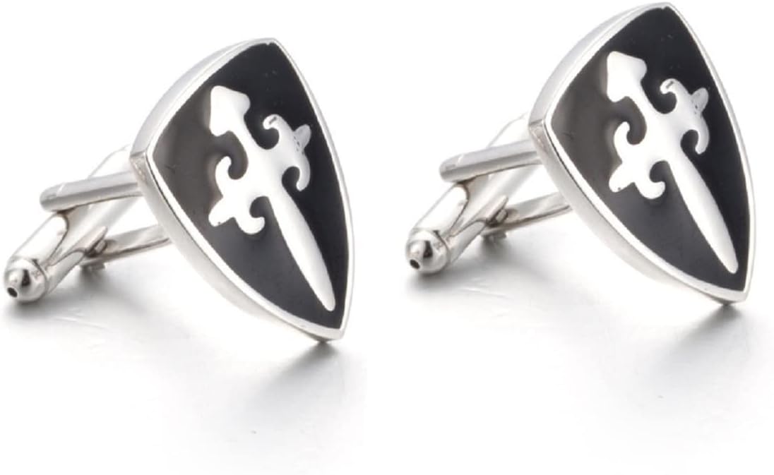 Cross Cufflinks for Men, Cross Shield Cufflinks, Cross Sword Shield Cuff Links, Cross Shirt Tuxedo Cufflinks, Punk Cufflinks French Cufflinks, Best Man Cufflinks, Silver Wedding Cufflinks