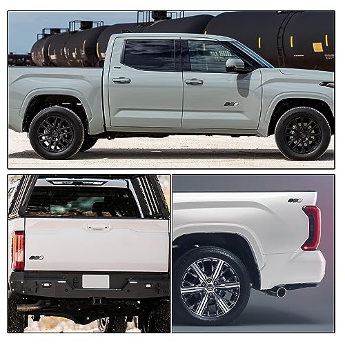 Image of Tri-Color Emblem Decal Sticker for Toyota Tacoma 4Runner Tundra Rav4 Accessories, Grille Fender Hood Side Skirt Bumper Side Mirror Dashboard Decoration(White, Gray and Black)