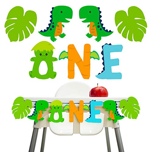 KREATWOW Baby Dinosaur 1st Birthday - Dinosaur One Banner High Chair Banner for Dinosaur Birthday Party Supplies