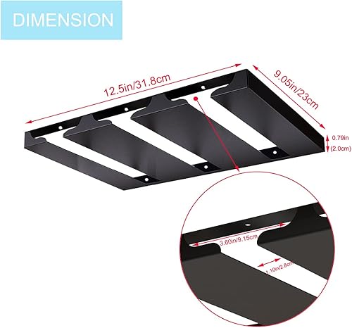 Miniatura 5 de Soporte para copas de vino debajo del estante, estante de acero inoxidable para armario, colgador de almacenamiento de secado de cristalería,