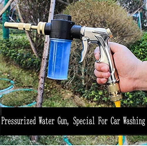 Vista 2 de AFLHYJK - Pistola de agua portátil de alta presión, manguera de jardín, boquilla de metal, lanza de espuma, pistola de lavado de autos, herramientas