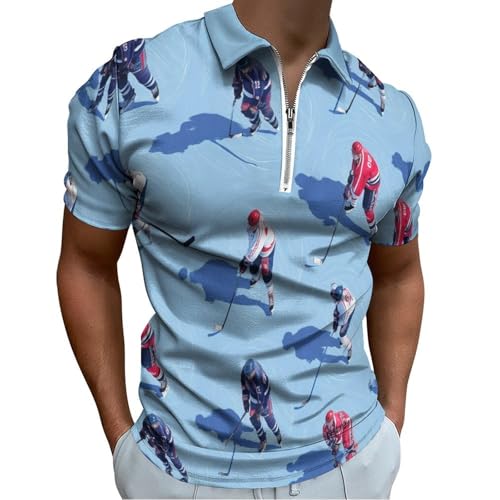 Polo homme hockey sur glace : tee-shirt d'été décontracté grande taille confort