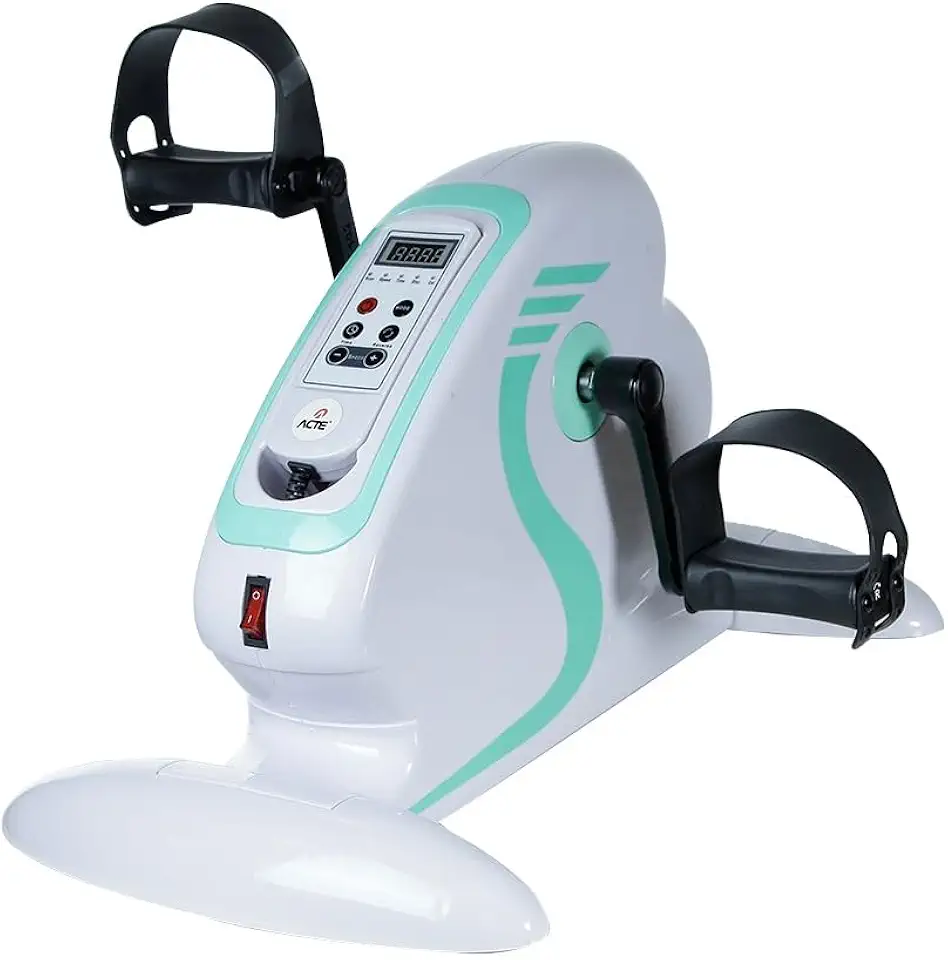 Acte Mini Bicicleta Ergometrica Elétrica, 12 Velocidades, Com Controle, Bivolt, Branco e Verde E37