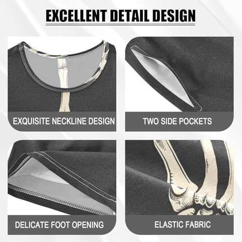 senya Short Sleeve Pajamas Sets Summer Cotton Sleepwear Skeleton Hand4