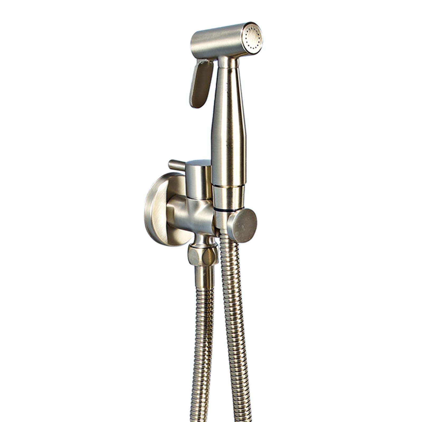 Kit de bidé para inodoro de latón con grifo pulverizador y manguera de agua