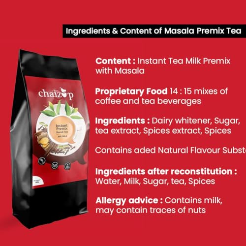 Image of Chaizup Premium 1 Min Instant Assorted Tea Pack - 1kg Poly (Pack of 2) | Ginger & Masala Flavours | Approx. 144 Servings | 2kg
