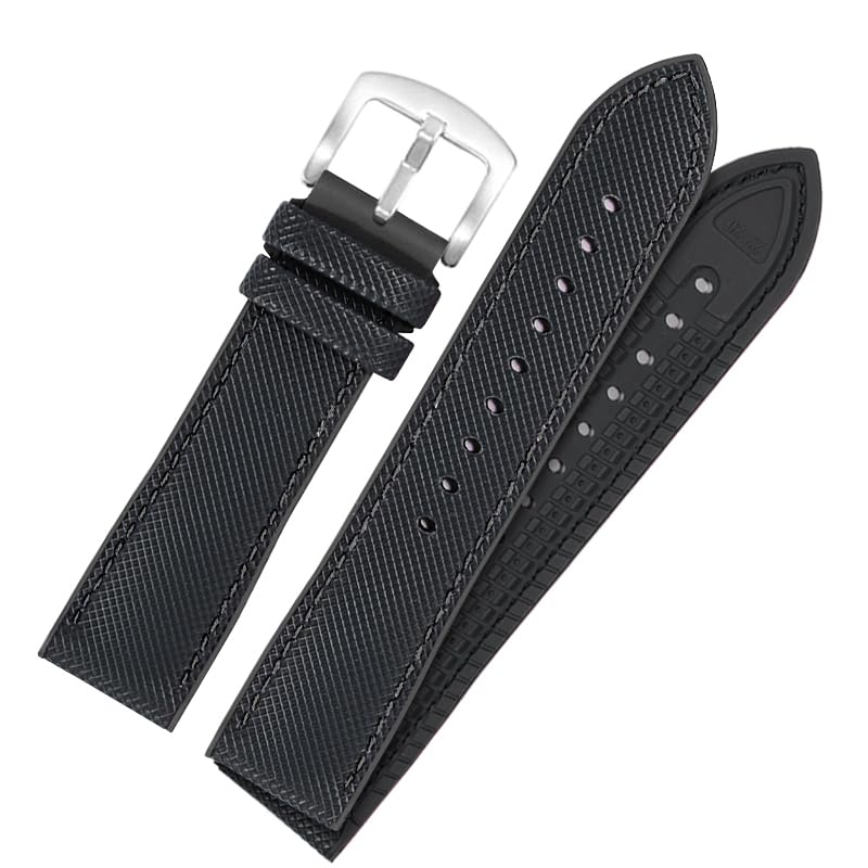Bracelet Speedmaster Apollo 8 noir en caoutchouc hommage à l'espace